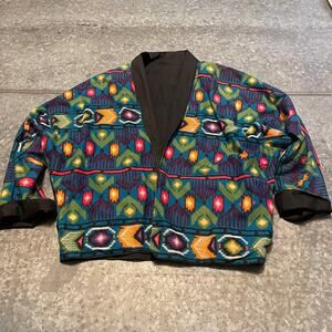 Vintage Handmade Southwestern Aztec Jacket Womens M/L Lightweight Abstract Print